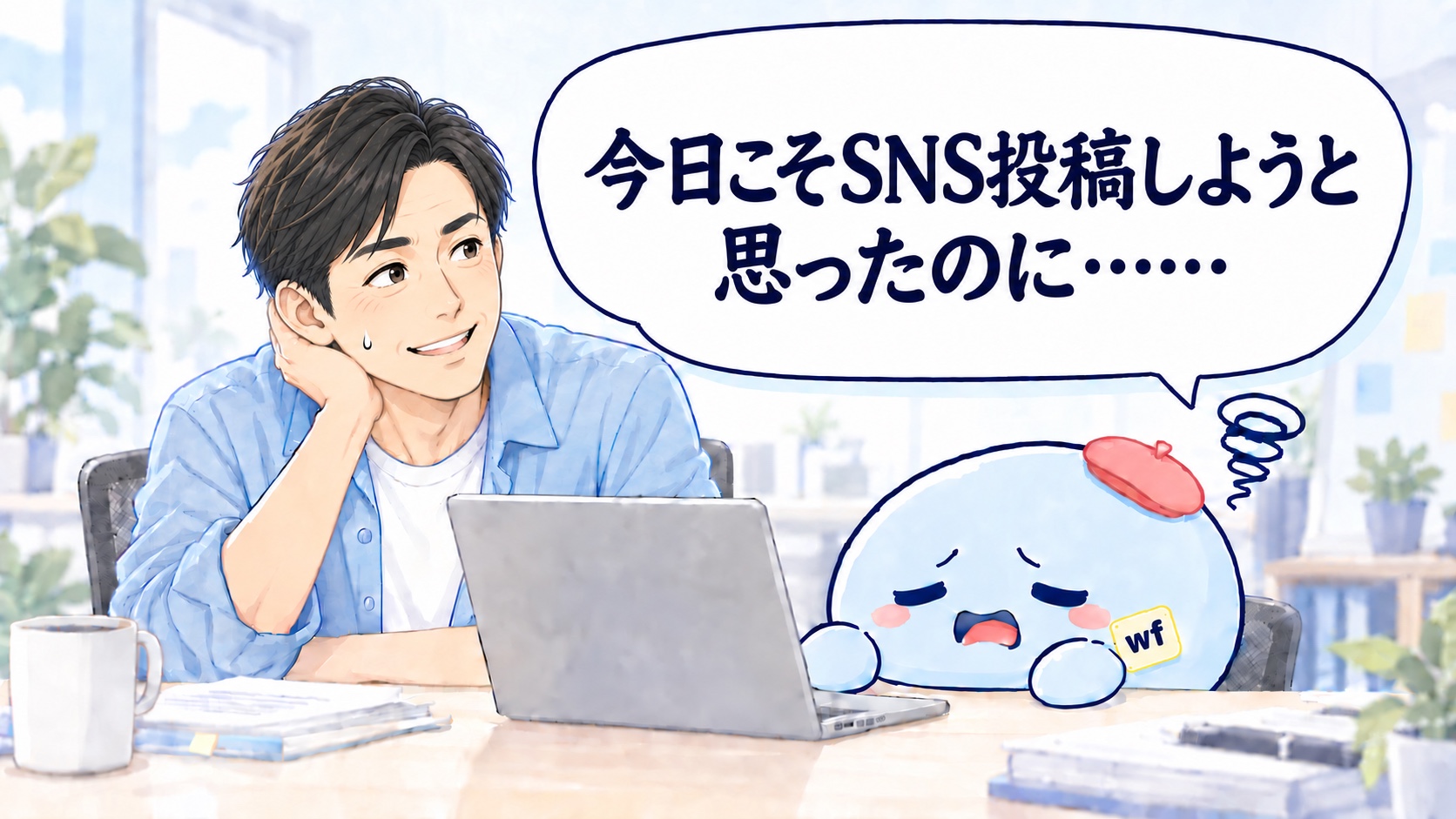 Canvaを開いてもSNS投稿が進まない悩みを解説した記事のアイキャッチ